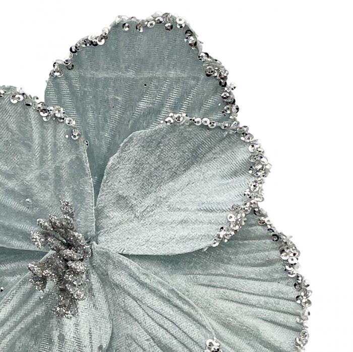 Ornament brad Magnolie CHARM, Alb/ Argintiu [2]
