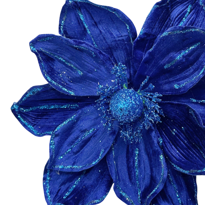 Floare decorativă albastră cu sclipici [2]