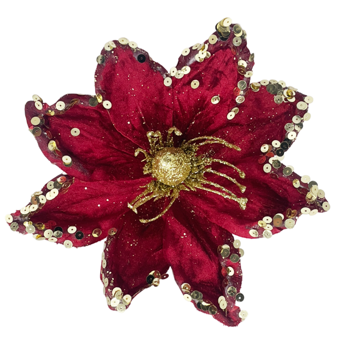 Ornament brad Magnolie GLAM, Burgundy, 23cm [1]