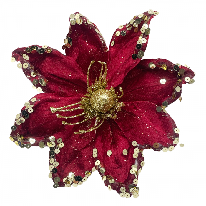 Ornament brad Magnolie GLAM, Burgundy, 23cm [2]