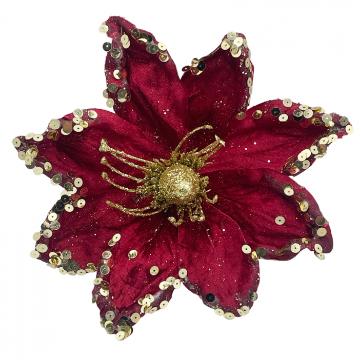 Ornament brad Magnolie GLAM, Burgundy, 23cm [1]