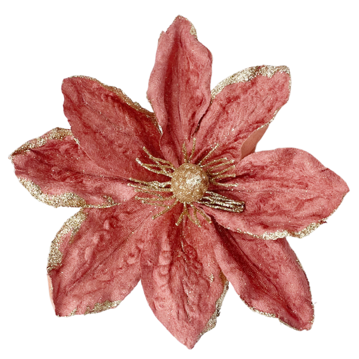 Ornament brad Magnolie GRACE, Roz prafuit, 22cm [1]