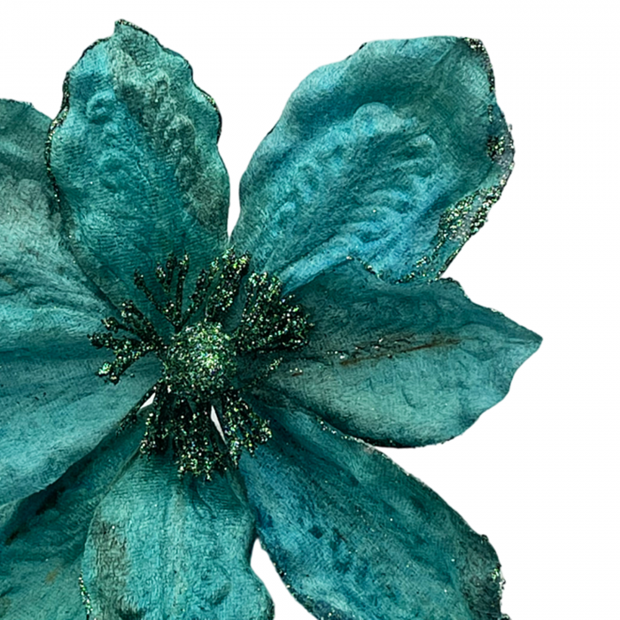 Ornament brad Magnolie GRACE, Verde paun, 22cm [2]