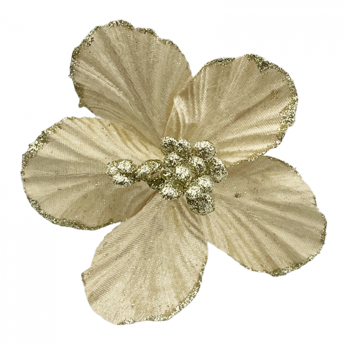 Ornament brad Magnolie HOPE, Nude auriu, 15cm [1]
