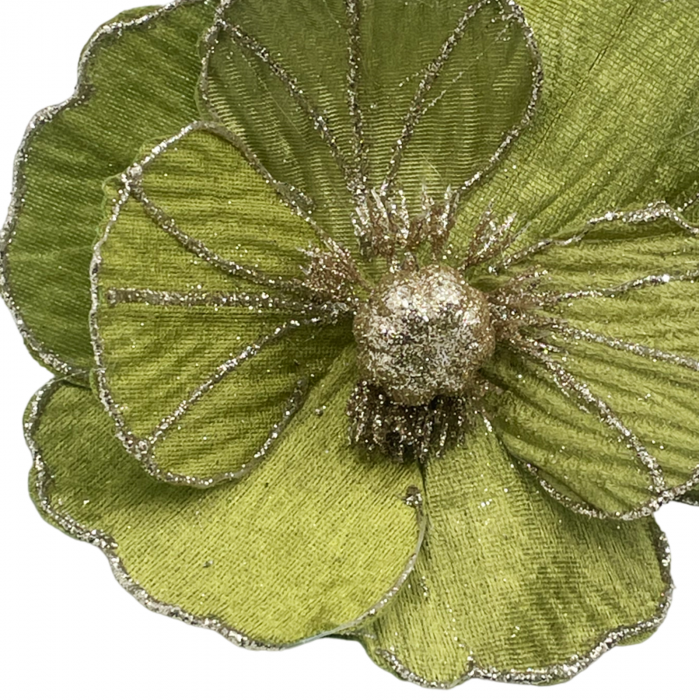 Ornament brad Magnolie HOPE, Verde/ Auriu, 18cm [2]