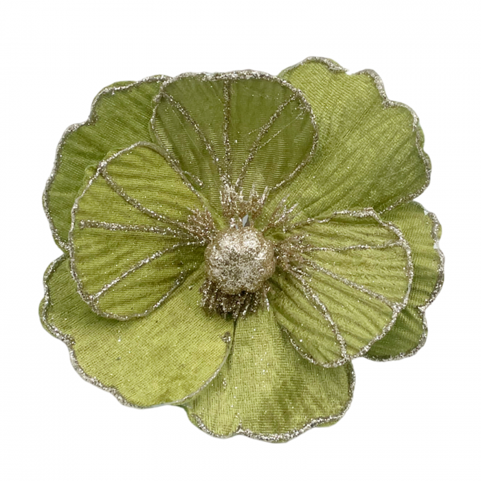 Ornament brad Magnolie HOPE, Verde/ Auriu, 18cm [1]