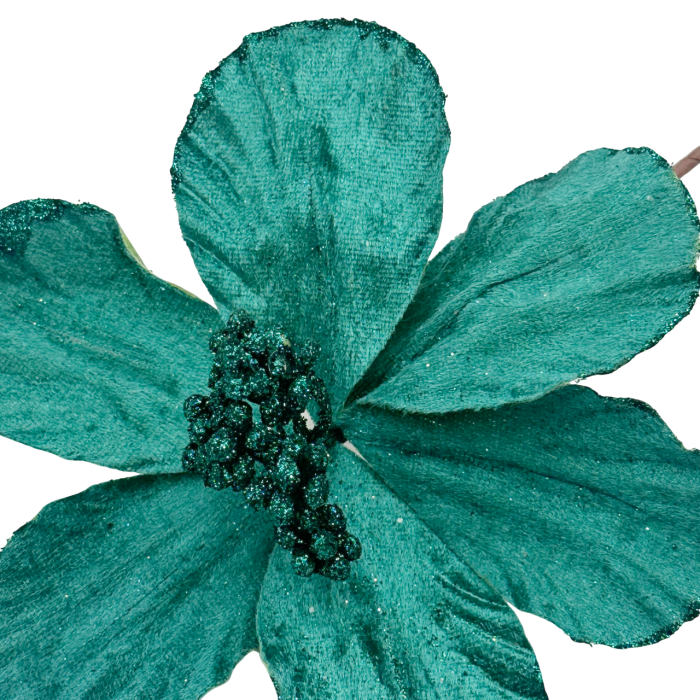 Ornament brad Magnolie LUCKY, Verde paun, 18cm [2]