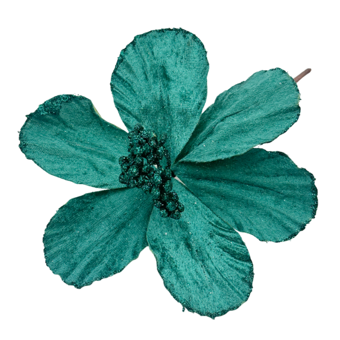 Ornament brad Magnolie LUCKY, Verde paun, 18cm [1]