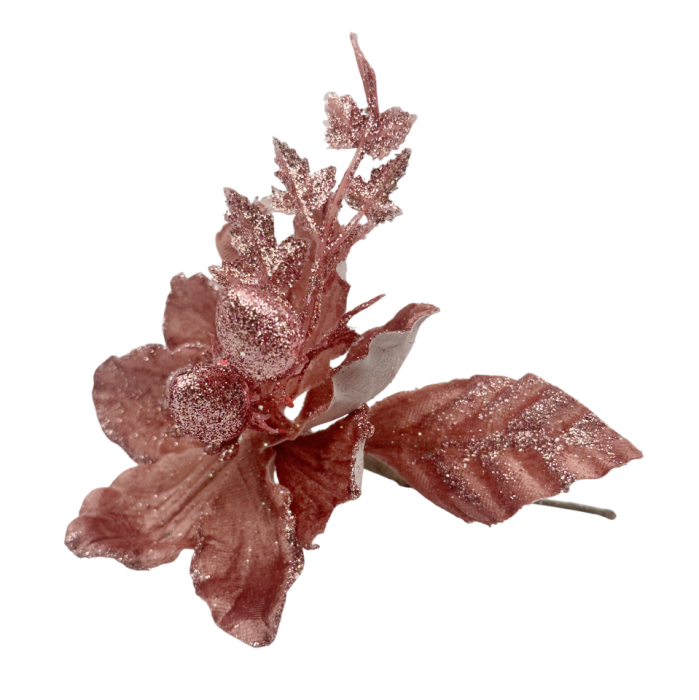 Ornament brad Magnolie NATALIE, Roz prafuit, 12cm [4]