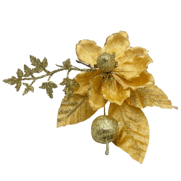 Ornament brad Magnolie NOELLE, Auriu, 20cm [2]