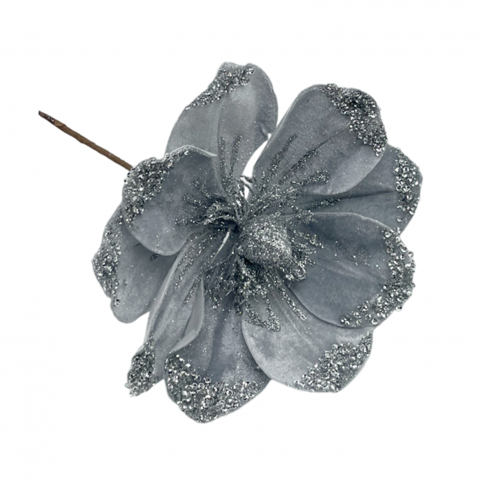 Ornament brad Magnolie ROYAL, Gri argintiu, 25cm [2]