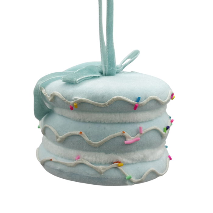 Ornament brad Minitort MACARONS, Bleu, 8cm [1]