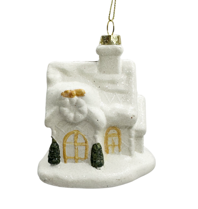 Ornament brad Casuta JOY, Alb, 8.5cm [1]