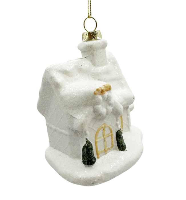 Ornament brad Casuta JOY, Alb, 8.5cm [2]