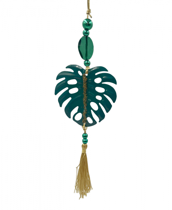 Set 3 Ornamente brad KARA, Verde/ Auriu, 5x12cm [3]