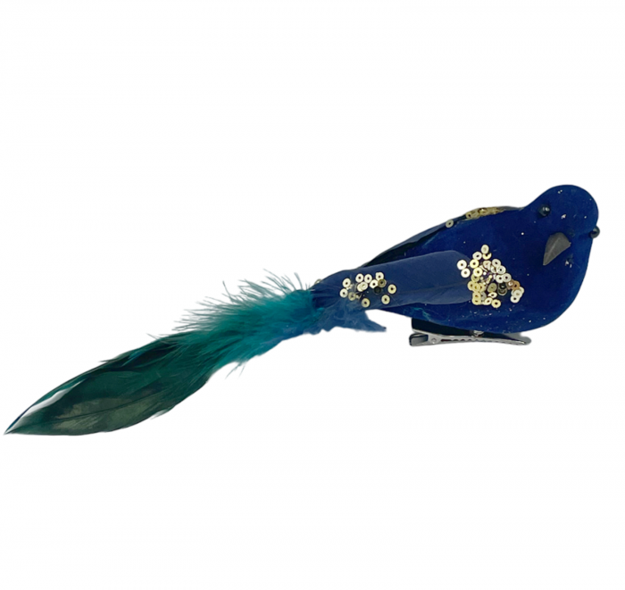 Ornament brad Pasare MAGGIE, Albastru, 22cm [1]