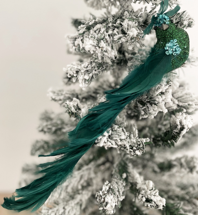 Ornament brad Pasare PEAKY, Verde, 25cm [1]