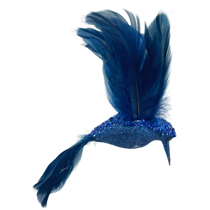 Ornament brad Pasare colibri BOBBY, Albastru, 20cm [1]