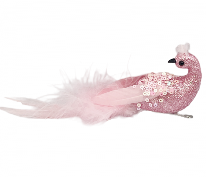 Ornament brad Pasare RORY, Roz, 15cm [1]