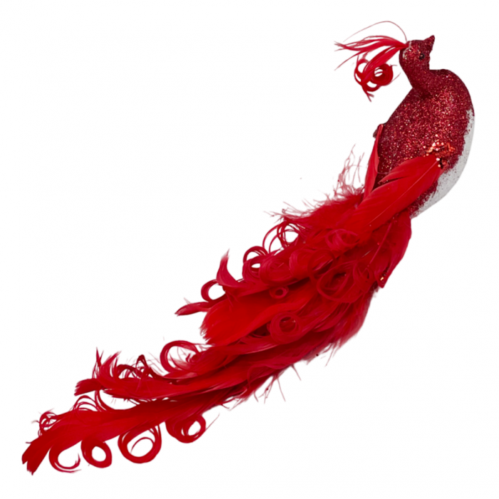 Ornament brad Paun MAJESTY, Alb, 25cm [2]