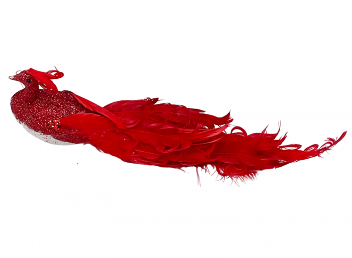 Ornament brad Paun MAJESTY, Alb, 25cm [1]