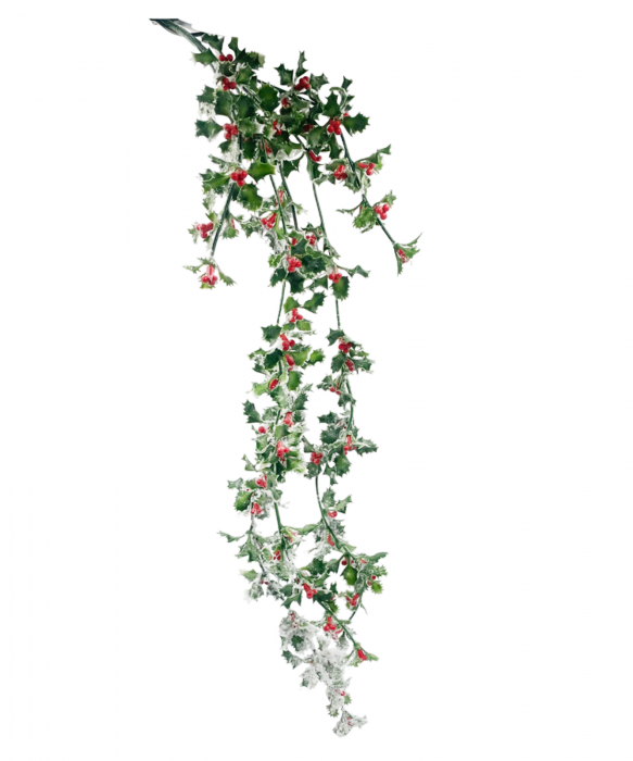 Ghirlanda curgatoare Craciun cu frunze inzapezite ILEX, 70cm [1]