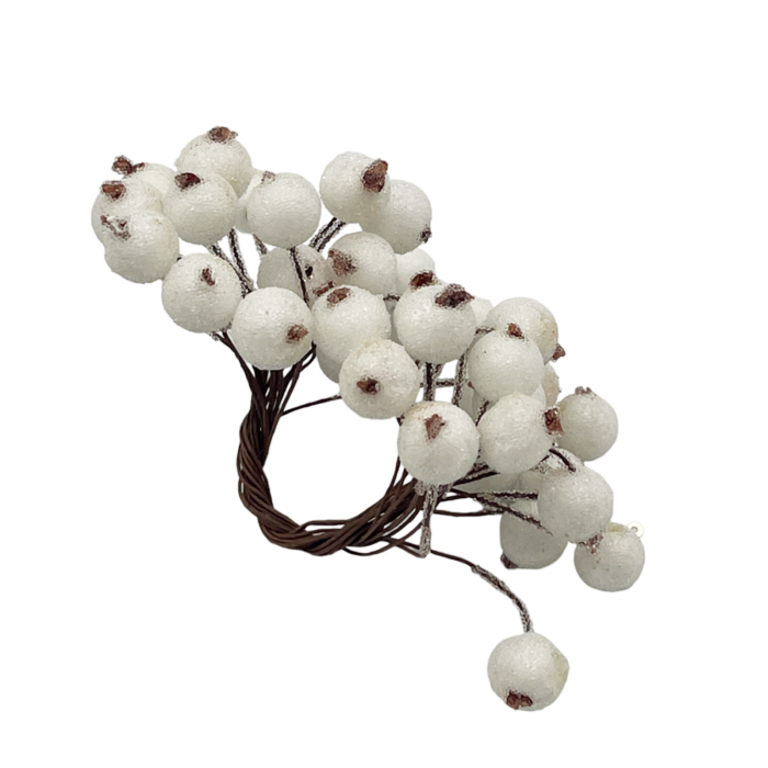 Ornament Craciun bobite BERRIES, Alb [2]