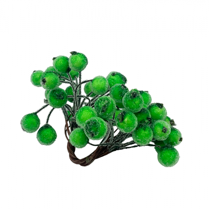 Ornament Craciun bobite BERRIES, Verde, 15cm [2]