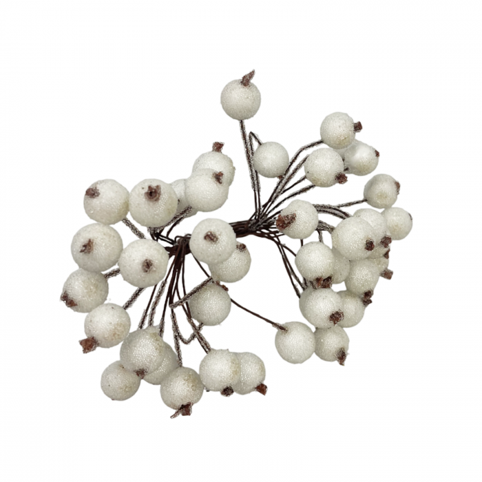 Ornament Craciun bobite BERRIES, Alb [3]