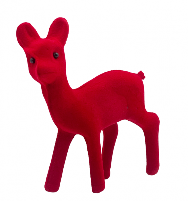 Ornament Craciun Caprioara BAMBI, Rosu, 12cm [2]