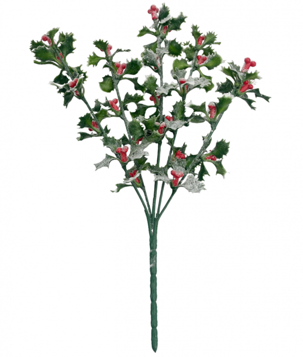Ornament Craciun cu ilex inzapezit LEXY, 28cm [2]