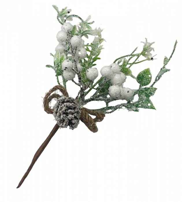 Ornament Craciun COUNTRY, Alb, 25cm [1]