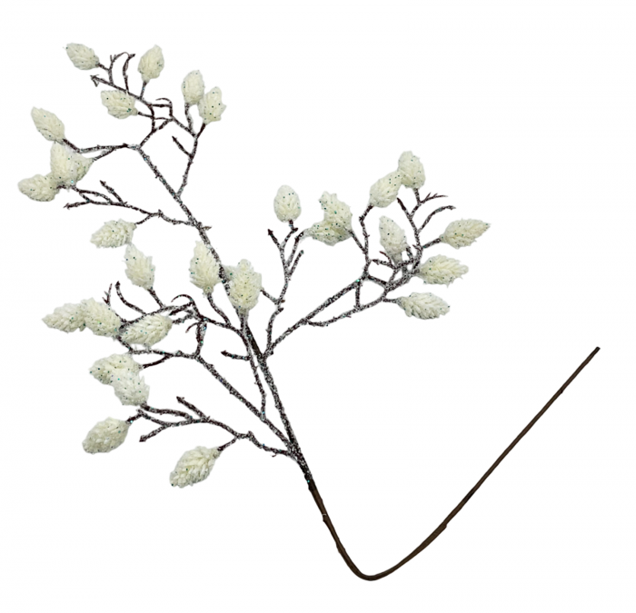 Ornament Craciun cu conuri albe CHILLY, 60cm [2]