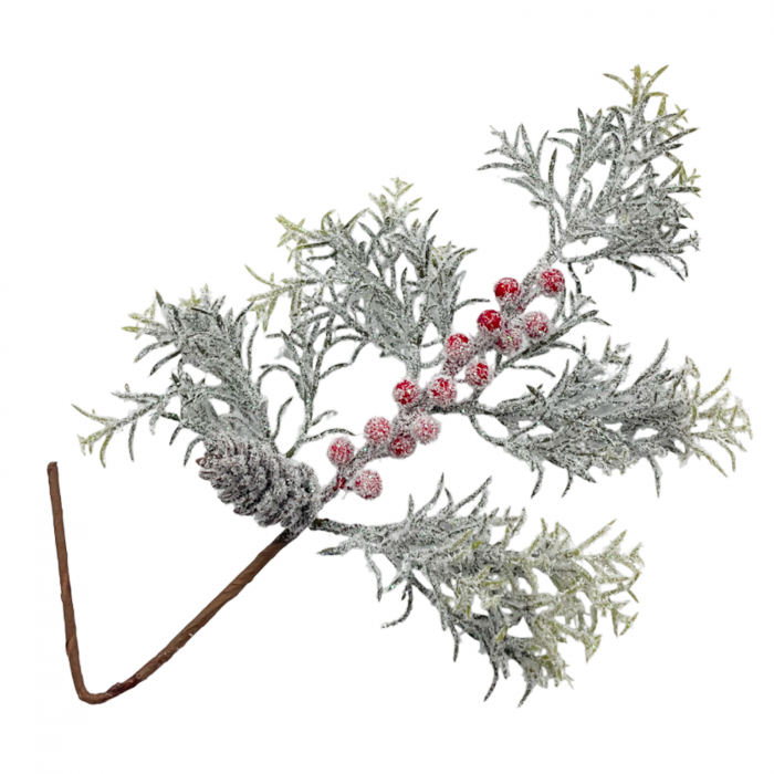 Ornament Craciun cu con si bobite ninse ICY, 55cm [2]