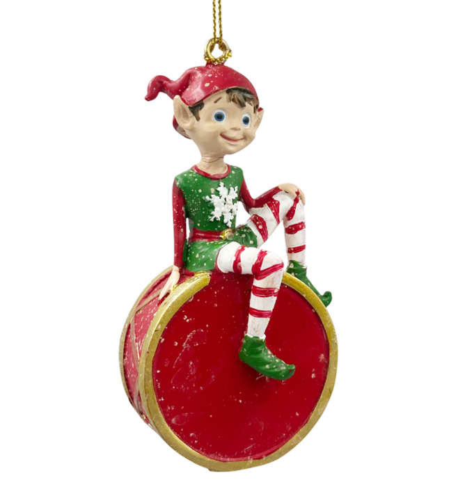 Ornament Craciun - Elf pe toba TWIGGY [1]