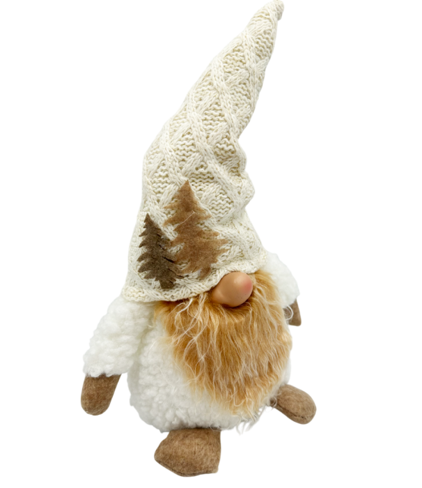 Spiridus decorativ cu caciulita tricotata FAY, Crem, 25cm [2]