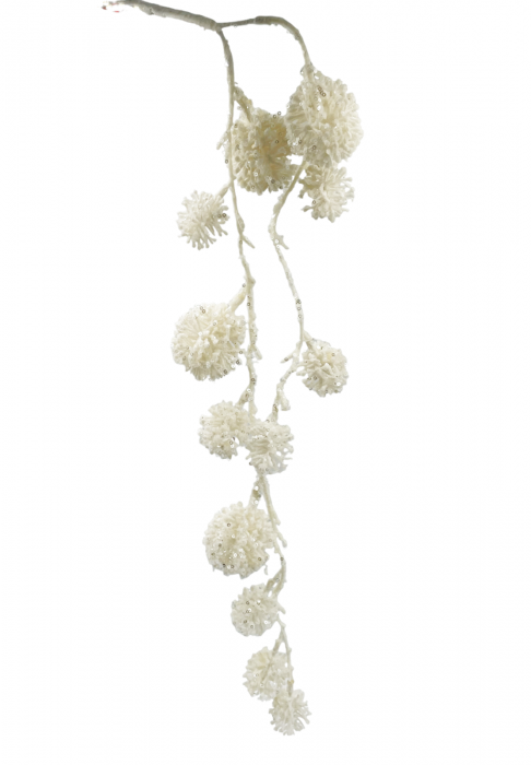 Ghirlanda curgatoare Craciun BELLE, Alb, 45cm [2]