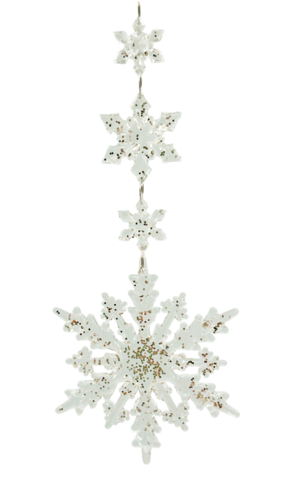 Ornament cu fulgi de nea si sclipici auriu GLAM [1]