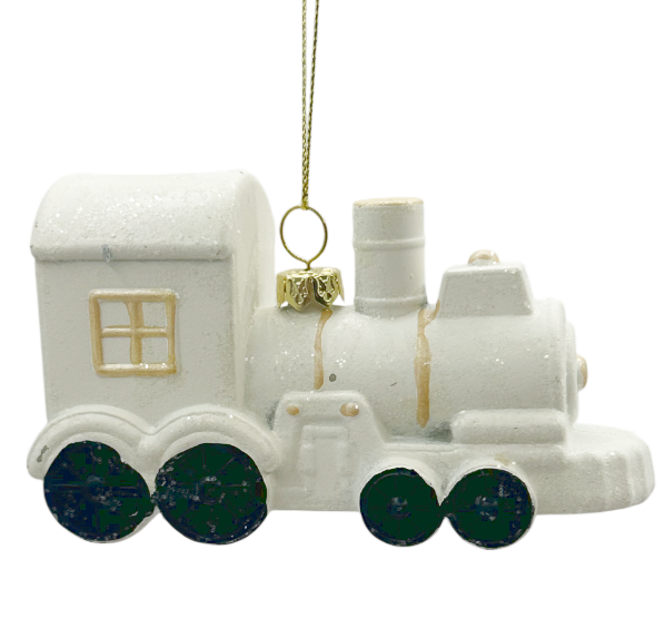 Ornament Locomotiva JOY – Decoratiune de Crăciun, Alb [1]