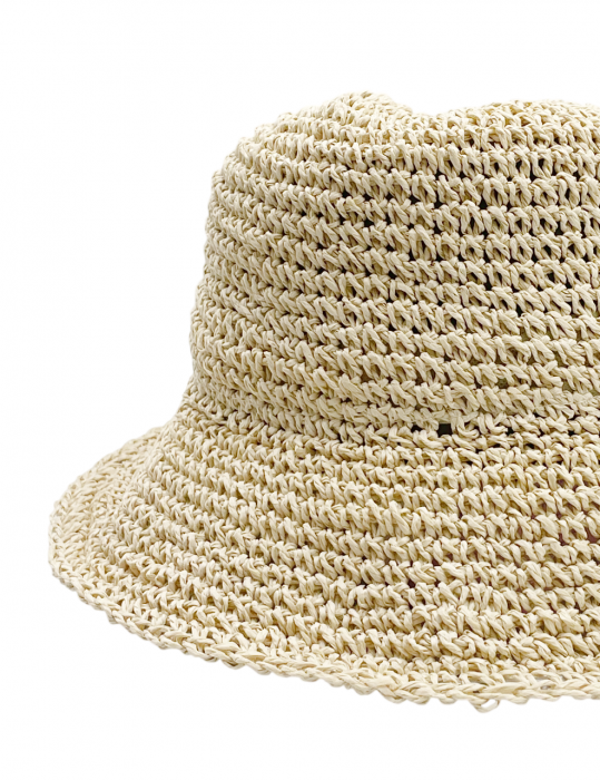 Palarie de soare BUCKET pentru femei, Paie, Bej [2]