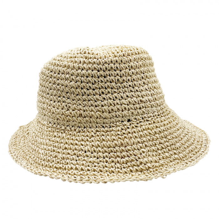 Palarie de soare BUCKET pentru femei, Paie, Bej [3]