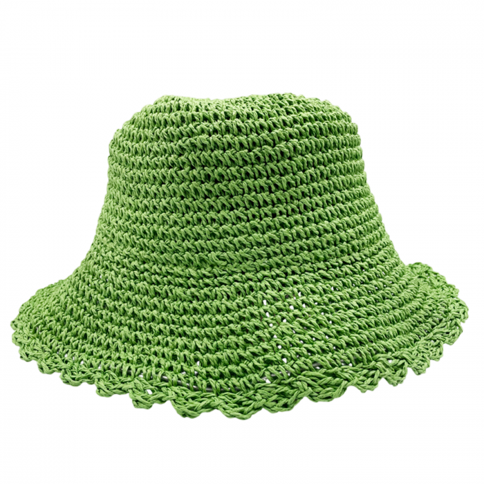 Palarie de soare BUCKET pentru femei, Paie, Verde [3]