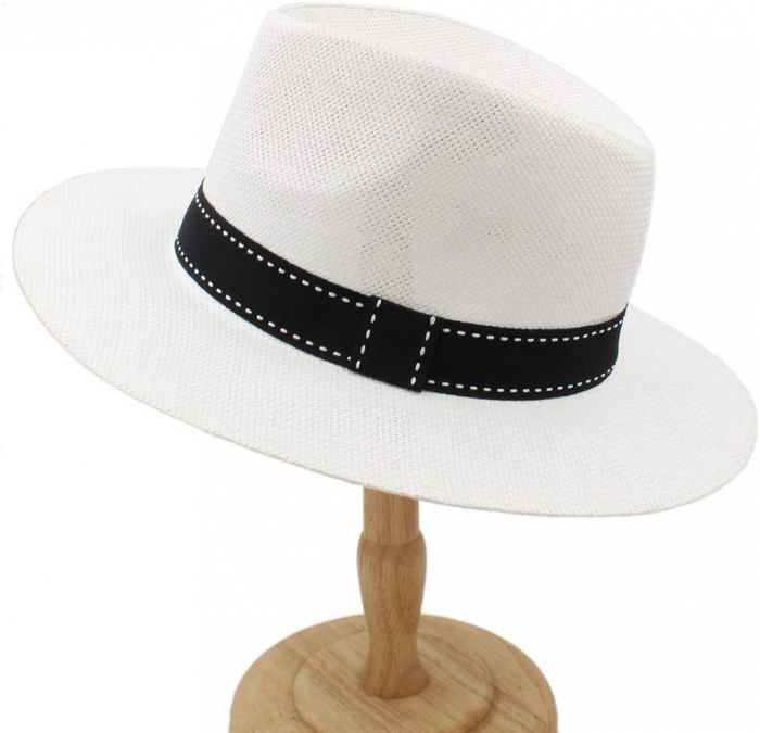 Palarie de soare barbati PANAMA JASON 60CM, Alb, Paie de hartie [3]