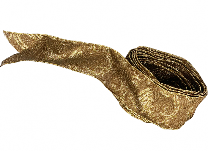 Panglica decorativa Brad Craciun BRIGHT, Maro/ Auriu, 6x425cm [2]