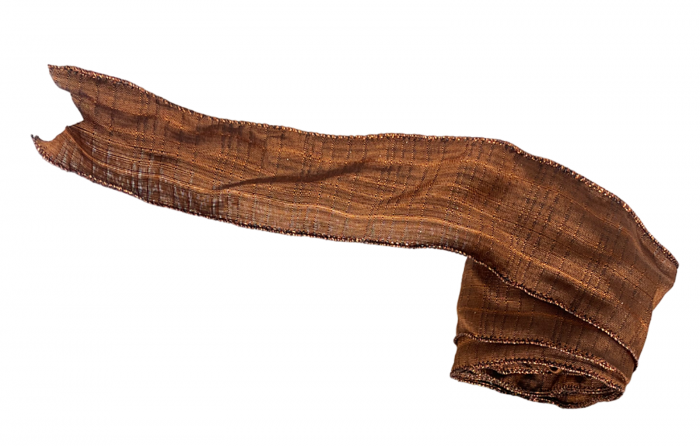Panglica decorativa Brad Craciun ELEGANCE, Maro/ Aramiu, 6x400cm [2]