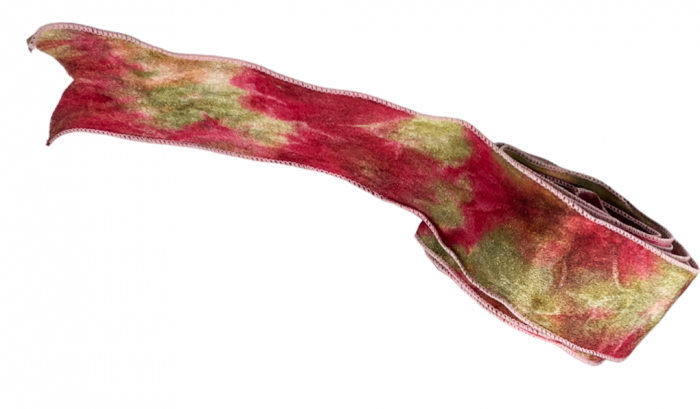Panglica decorativa Brad Craciun VELVET, Rosu inchis/ Verde, 6x325cm [2]