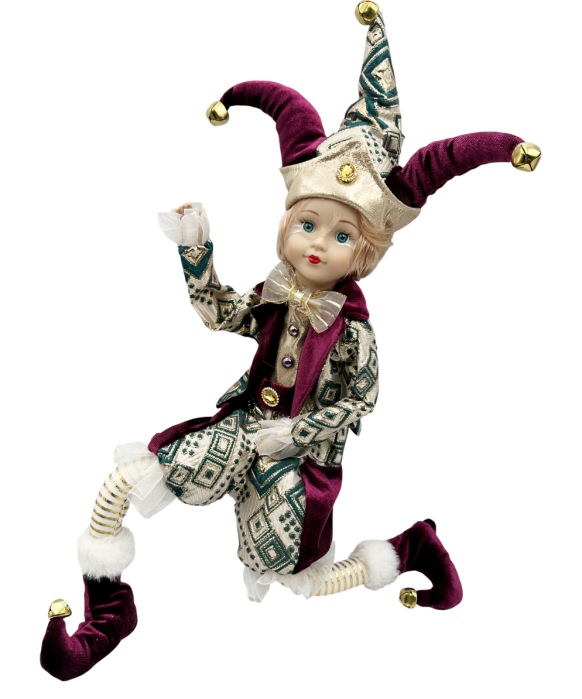 Papusa decorativa Arlechin mov auriu JOLLO [2]