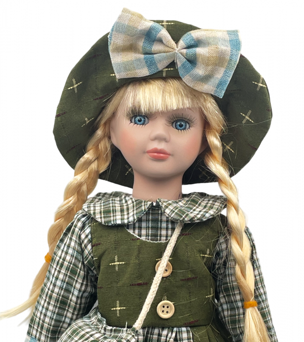 Papusa portelan MELANIE, Par blond, 40cm [2]