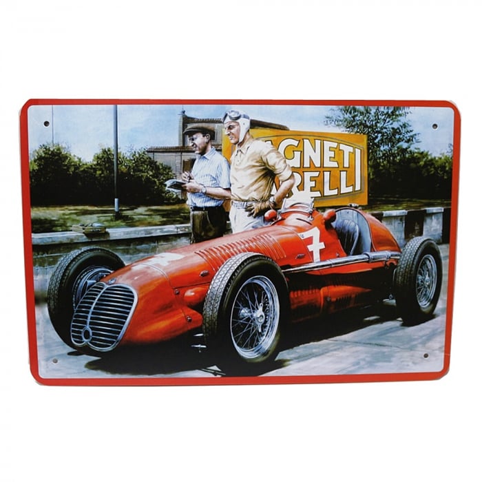 Placa metalica Red Car - Route 66 poster vintage [1]