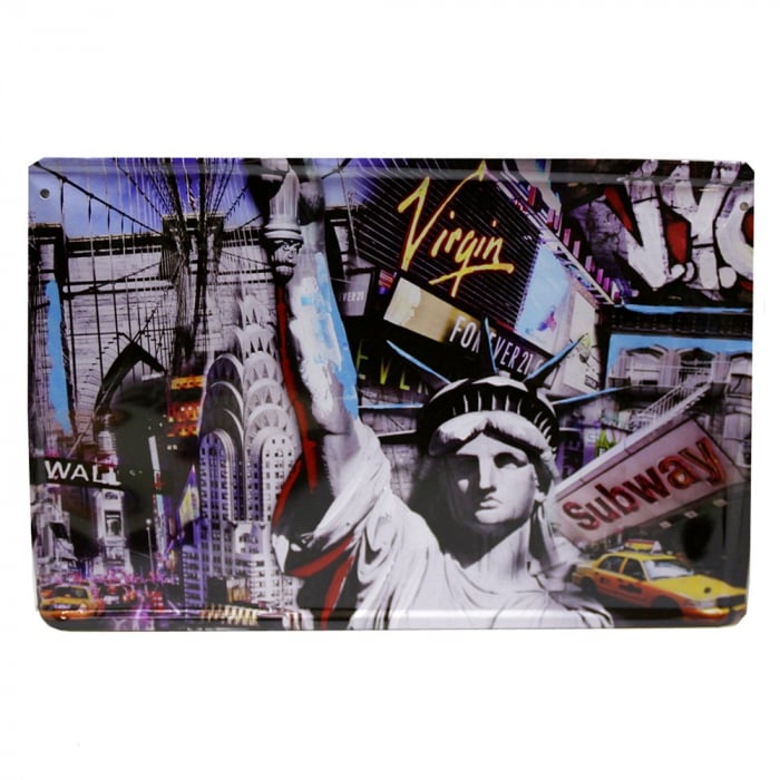 Placa metalica Statue Of Liberty poster vintage [1]